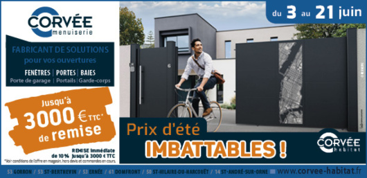 MENUISERIE CORVEE, remise jusqu'&agrave; 3 000&euro;