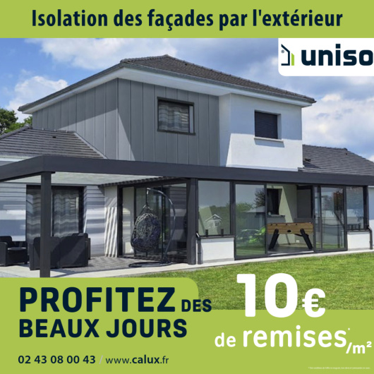UNISO, remises de 10€/m² sur votre isolation extérieure